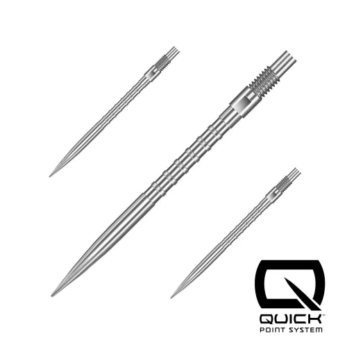 Darts fémhegy Harrows Quick Point HM Grip ezüst, 35mm