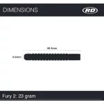 Dart szett Red Dragon steel Fury 2, 80% wolfram, 23g
