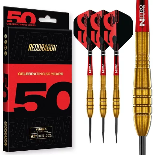 Dart szett steel Red Dragon Darts 50 Years - Golden Virgin 5, 24g 90% wolfrám