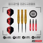 Dart szett steel Red Dragon Darts 50 Years - Golden Virgin 5, 24g 90% wolfrám