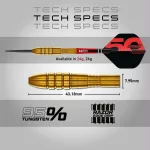 Dart szett steel Red Dragon Darts 50 Years - Golden Virgin 5, 24g 90% wolfrám