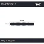 Dart szett Red Dragon steel Fury 2, 80% wolfram, 25g