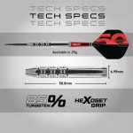Dart szett steel Red Dragon Darts 50 Years - Hexoset 3, 25g 85% wolfrám (készlet erejéig)
