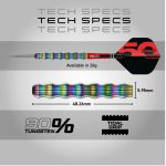 Dart szett steel Red Dragon Darts 50 Years - Shockwaves, 26g 90% wolfrám