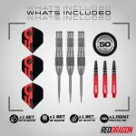 Dart szett steel Red Dragon Darts 50 Years - Grizzly 4, 25g 90% wolfrám
