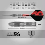 Dart szett steel Red Dragon Darts 50 Years - Grizzly 4, 25g 90% wolfrám