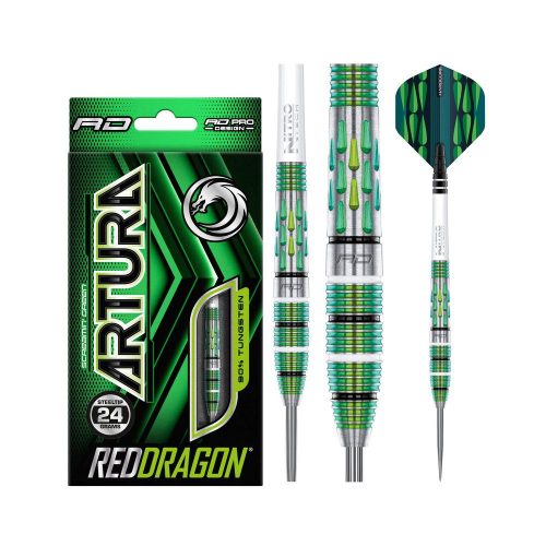 Dart szett steel Red Dragon Artura Screamin' Green, 24g 90% wolfram