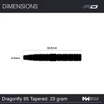 Dart szett steel Red Dragon Dragonfly 95 Black - Tapered 23g, 90% wolfrám