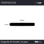 Dart szett steel Red Dragon Dragonfly 95 Black - Parallel 24g, 90% wolfrám