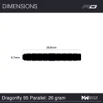 Dart szett steel Red Dragon Dragonfly 95 Black - Parallel 26g, 90% wolfrám