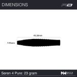 Dart szett steel Red Dragon Seren 4 Pure 23g, 90% wolfrám