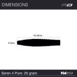 Dart szett steel Red Dragon Seren 4 Pure 25g, 90% wolfrám