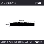 Dart szett soft Red Dragon Seren 4 Pure 18g, 90% wolfrám
