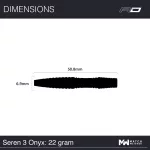 Dart szett steel Red Dragon Seren 3 Onyx 22g, 90% wolfrám