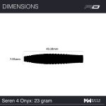 Dart szett steel Red Dragon Seren 4 Onyx 23g, 90% wolfrám