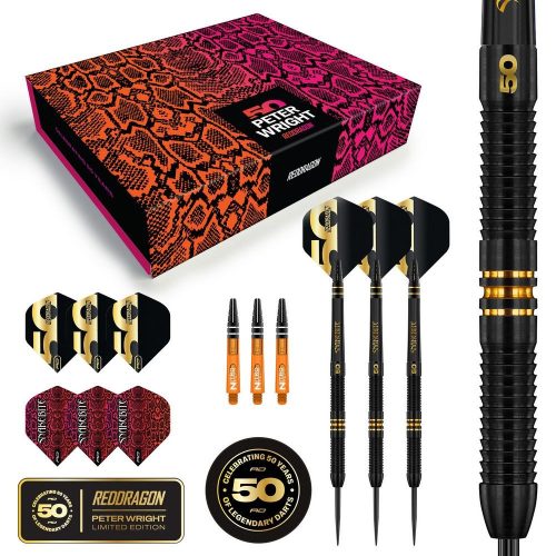 Dart szett steel Red Dragon 50 Years Peter Wright 21g, 90% wolfrám (készlet erejéig!)