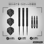 Dart szett steel Red Dragon Peter Wright Black Mamba, 24g, 90% wolfrám