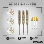 Dart szett steel Red Dragon Paradym Gold Torpedo, 25g, 90% wolfrám
