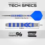 Darts szett steel Red Dragon SP Gerwyn Price Gezzy Blue, 26g 90% wolfram