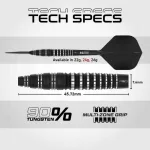 Darts szett steel Red Dragon SP Sable Bomb, 24g 90% wolfram