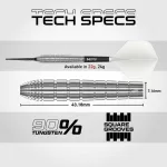 Darts szett steel Red Dragon SP Luke Humphries TX1 Pioneer, 22g 90% wolfram