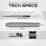 Darts szett steel Red Dragon SP Luke Humphries TX1 Pioneer, 24g 90% wolfram