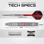 Darts szett steel Red Dragon Jonny Clayton, 21g brass réztestű