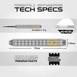 Darts szett steel Red Dragon Gian Van Veen, 21g brass réztestű
