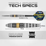 Darts szett steel Red Dragon Luke Humphries, 21g brass réztestű