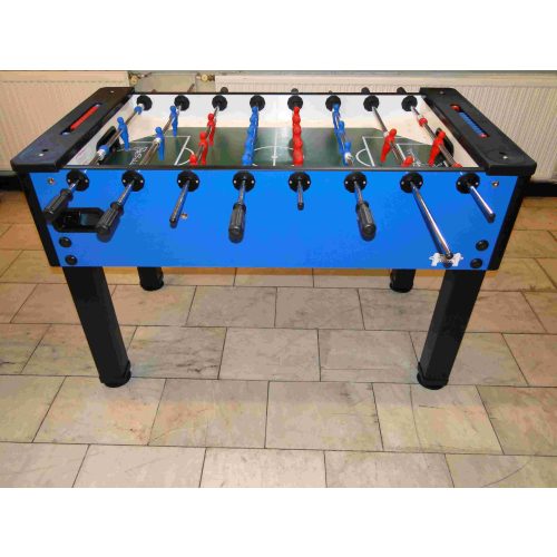 Csocsó asztal, SARDI HOME ATLANTIS LUX kék, homokfúvott üveglapos pálya, 5'-ös méretű