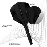 Darts toll és szár egyben Harrows Solo fekete, No6 toll és rövid szár