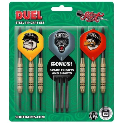 Darts szett Shot steel, Duel 18g, brass, 2 szett