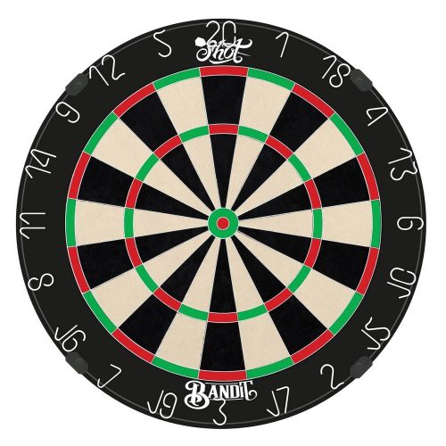 Darts tábla, Shot Bandit, élezett dróttal, verseny minőségű, sisalból