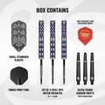 Darts szett steel Shot TP Goths Visara, 22g 90% wolfram