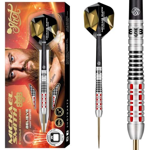 Darts szett steel Shot Michael Smith Believe 24g, 90% wolfram