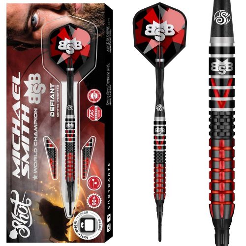 Darts szett soft Shot Michael Smith Defiant 20g, 90% wolfram