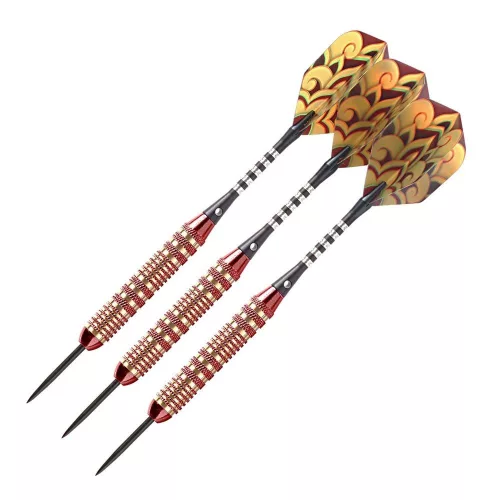 Darts szett steel Shot Value Range Mystic Red Plated, 23g brass réztestű