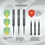 Darts szett steel Shot Rowby John Rodriguez Baha 25g, 90% wolfrám