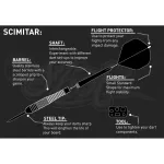 Darts szett steel Shot Value Range Scimitar, 24g acél