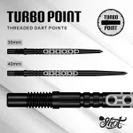 Darts fémhegy Shot Turbo Point Goths fekete, 30mm