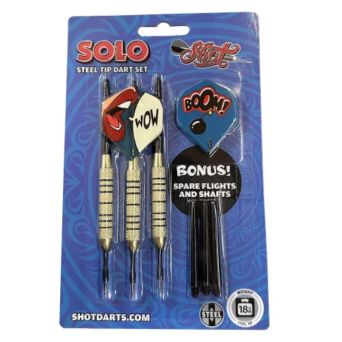 Darts szett Shot steel, Solo 18g, brass