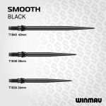 Darts fémhegy Winmau Switch Point Smooth fekete, 40mm