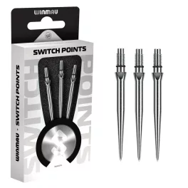 Darts fémhegy Winmau, Switch Point Smooth, ezüst 26mm