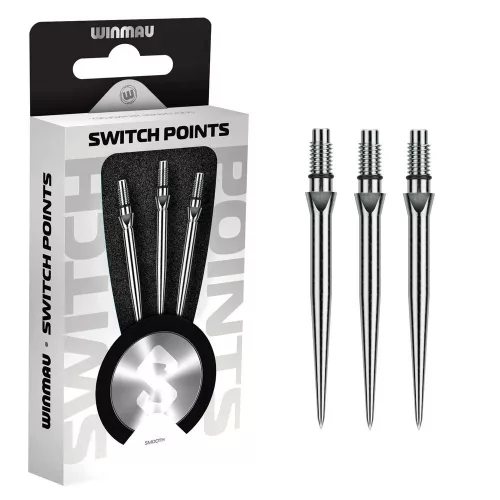 Darts fémhegy Winmau, Switch Point Smooth, ezüst 26mm