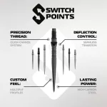 Darts fémhegy Winmau, Switch Point Smooth, ezüst, 40mm