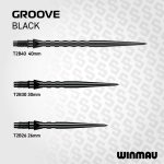 Darts fémhegy Winmau Switch Point Groove fekete, 30mm