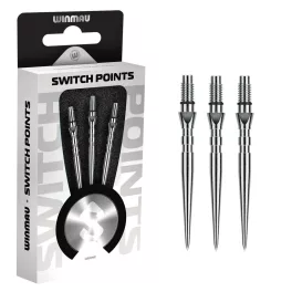 Darts fémhegy Winmau, Switch Point Groove, ezüst, 30mm