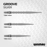 Darts fémhegy Winmau, Switch Point Groove, ezüst, 30mm