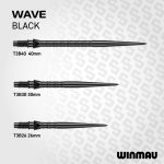 Darts fémhegy Winmau Switch Point Wave fekete, 40mm