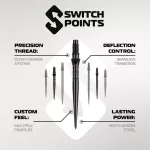 Darts fémhegy Winmau Switch Point Wave ezüst, 30mm